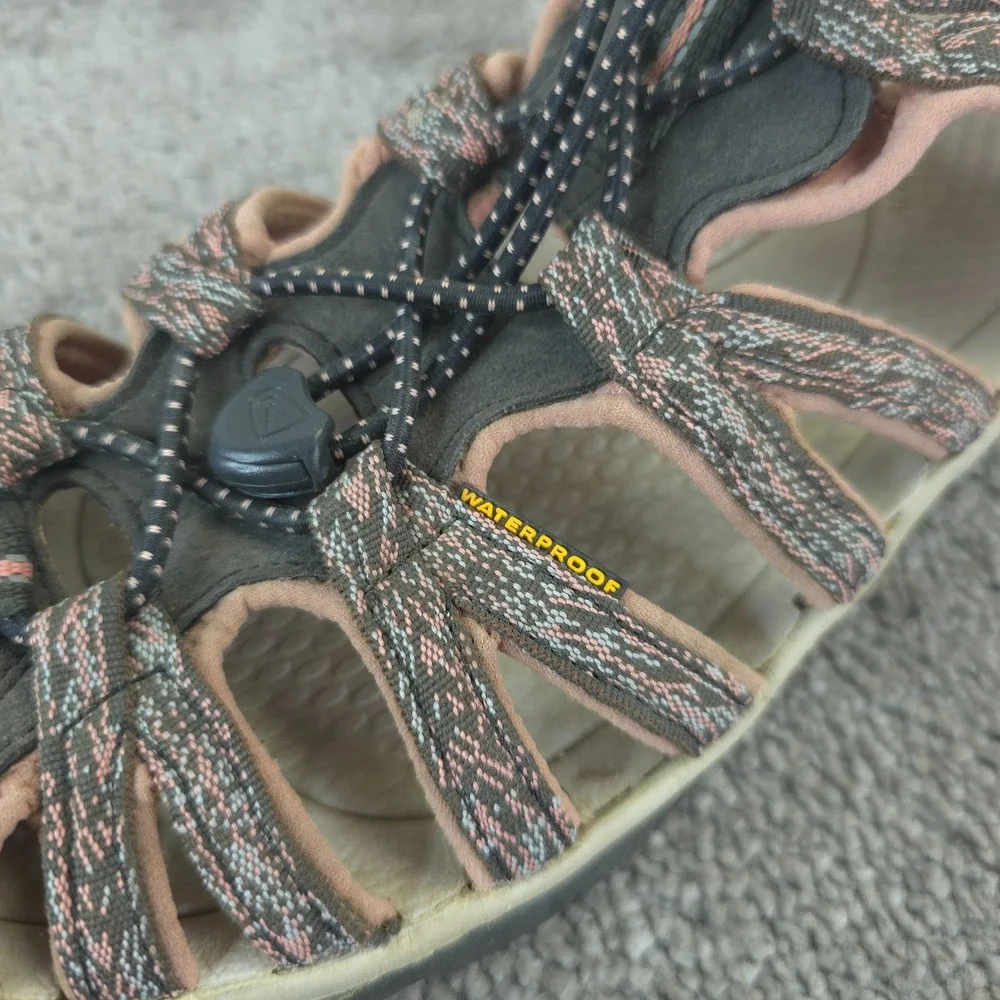KEEN Whisper Sport Sandals Womens Size 10 Waterproof Hiking Shoes Gray Pink